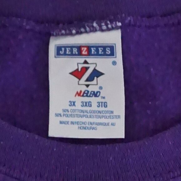 VTG '90S Jerzees Purple Sight And Sound Theaters Religious Crewneck Sweater 3XL - Picture 3 of 9